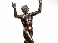 Bro 28  Bro 28, Mann mit erhobenen Armen (Fliehender), Süddeutschland (Nürnberg?), letztes Drittel 16. Jahrhundert, Bronze, H. 60,5 cm : Personen